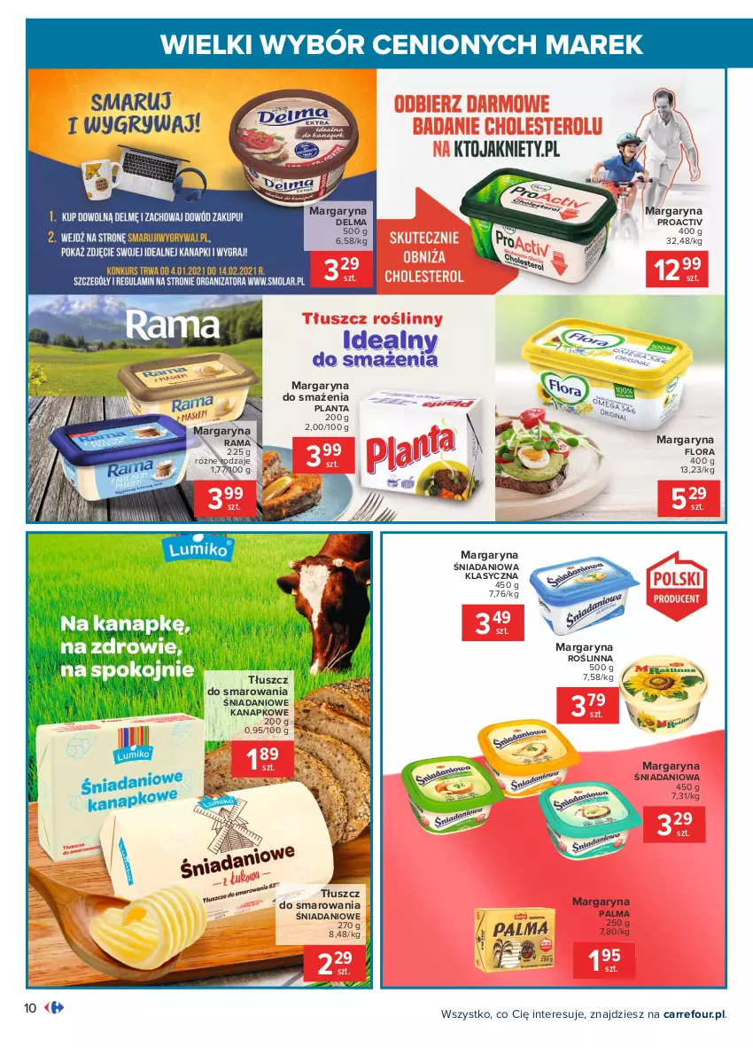 Gazetka promocyjna Carrefour - Gazetka Wielki wybór cenionych marek - ważna 08.02 do 20.02.2021 - strona 10 - produkty: Danio, Delma, Flora, Margaryna, Palma, Rama