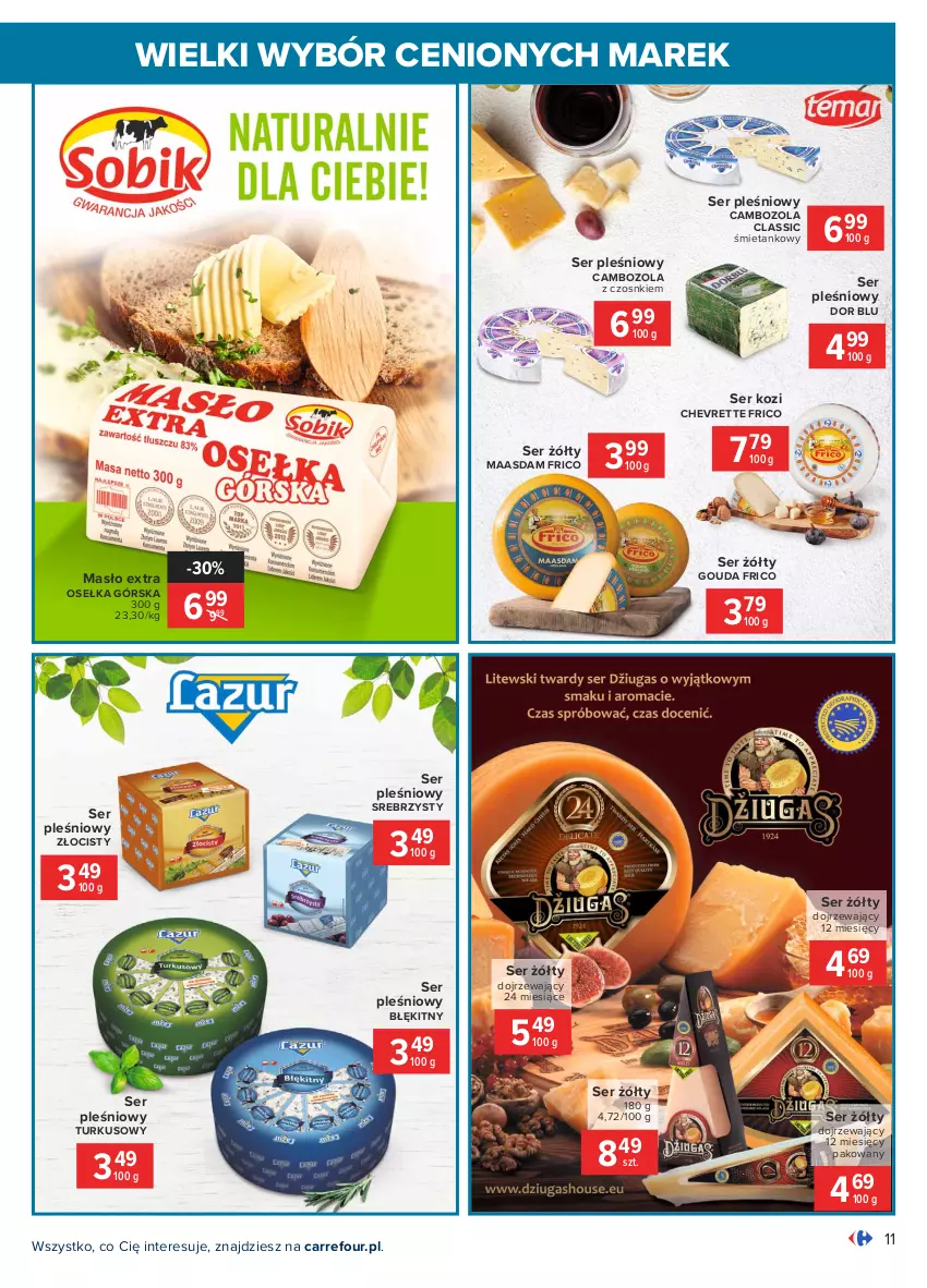 Gazetka promocyjna Carrefour - Gazetka Wielki wybór cenionych marek - ważna 08.02 do 20.02.2021 - strona 11 - produkty: Gouda, Maasdam, Masło, Ser, Ser kozi, Ser pleśniowy