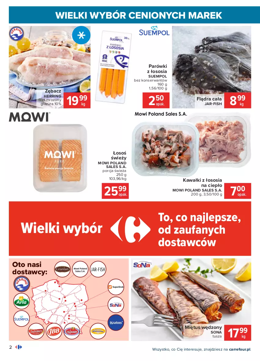 Gazetka promocyjna Carrefour - Gazetka Wielki wybór cenionych marek - ważna 08.02 do 20.02.2021 - strona 2 - produkty: Fa, Glazura, Kawa, Lazur, Miętus, O nas, Parówki, Por, Ser, Sos, Suempol, Tusz