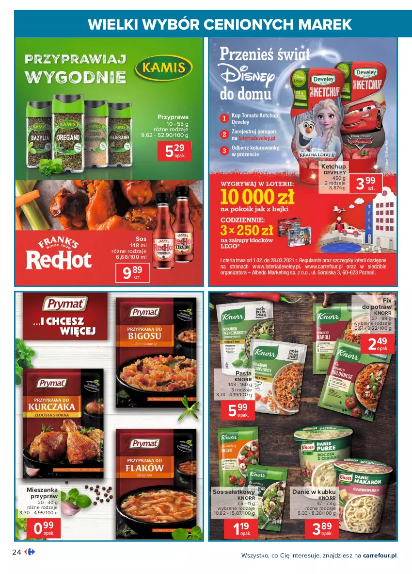 Gazetka promocyjna Carrefour - Gazetka Wielki wybór cenionych marek - ważna 08.02 do 20.02.2021 - strona 24 - produkty: Ketchup, Knorr, Sałat, Sos