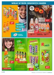Gazetka promocyjna Carrefour - Gazetka Wielki wybór cenionych marek - Gazetka - ważna od 20.02 do 20.02.2021 - strona 34 - produkty: Sok, Mus, Napój energetyczny, Inka, Tiger, Tymbark, Kubuś, Napój