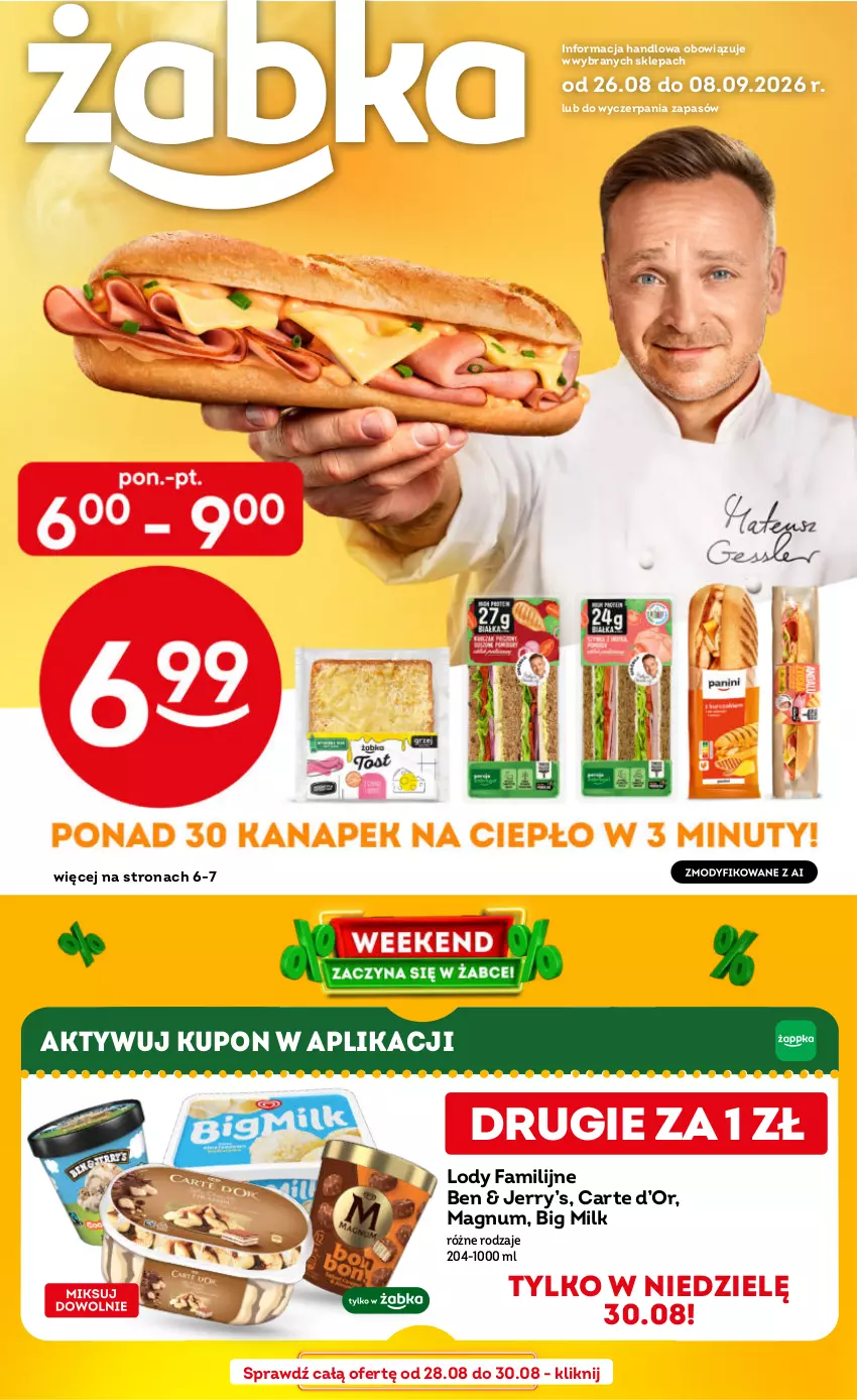 Gazetka promocyjna Żabka - gazetka-promocyjna-35-36-2026 - ważna 26.08 do 08.09.2026 - strona 1 - produkty: Big Milk, Fa, Lody