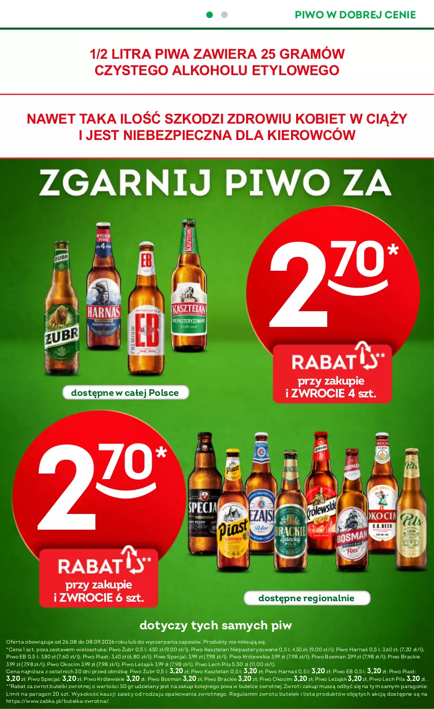 Gazetka promocyjna Żabka - gazetka-promocyjna-35-36-2026 - ważna 26.08 do 08.09.2026 - strona 32 - produkty: Gra, Harnaś, Kasztelan, Koc, Królewski, Mus, Okocim, Olej, Piast, Piec, Piwa, Piwo, Sok