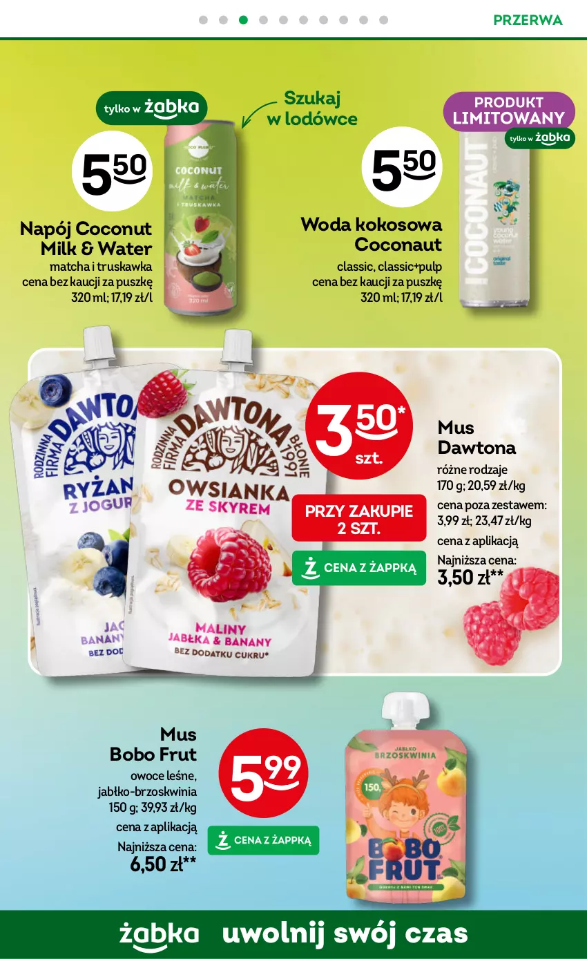 Gazetka promocyjna Żabka - gazetka-promocyjna-35-36-2026 - ważna 26.08 do 08.09.2026 - strona 72 - produkty: Dawtona, Kokos, Mus, Napój, Owoce, Woda