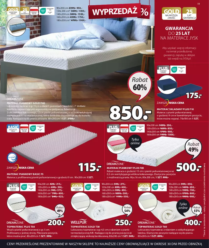 Gazetka promocyjna Jysk - Oferta tygodnia - ważna 21.06 do 25.07.2023 - strona 20 - produkty: Fa, Kokos, Materac, Materac piankowy, Materac składany, Tera, Top