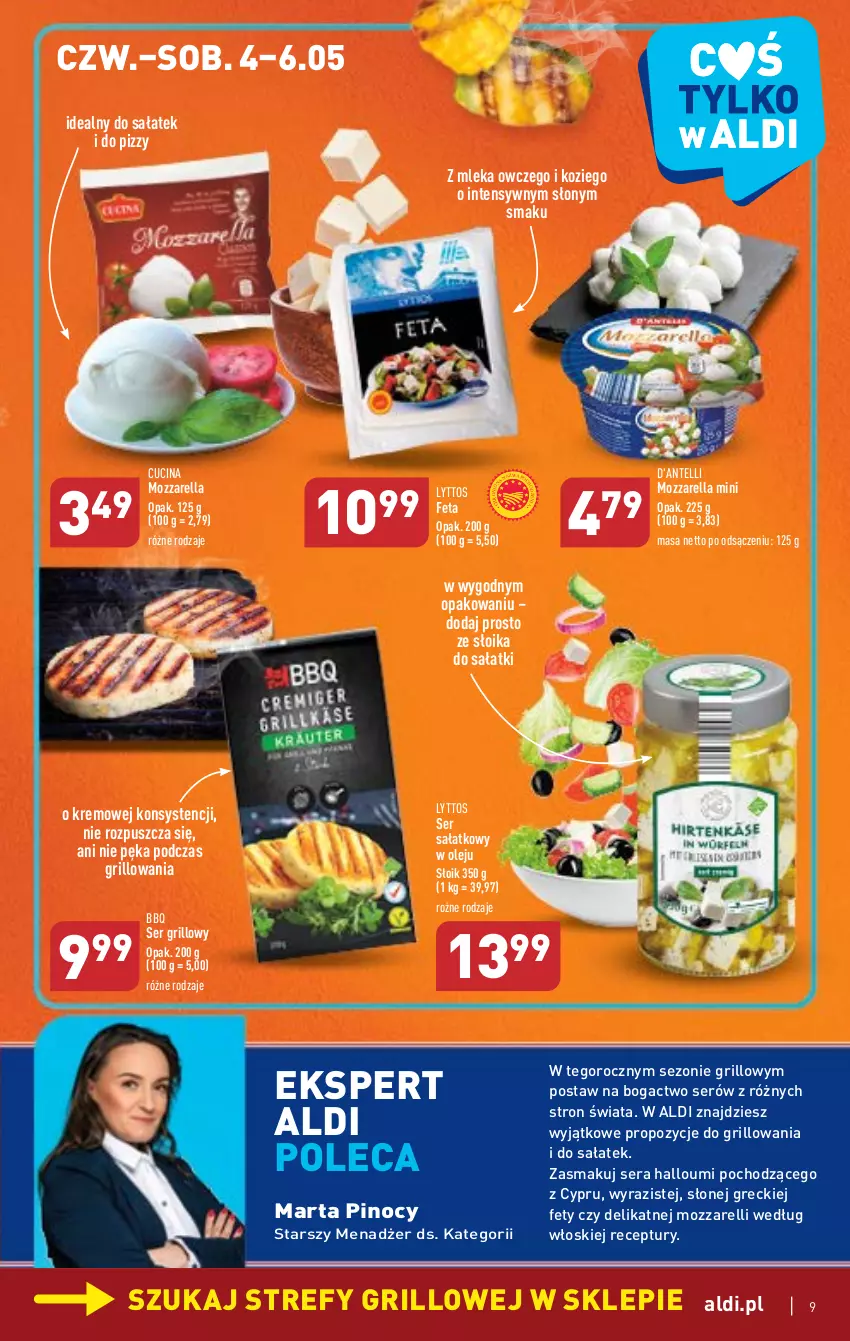 Gazetka promocyjna Aldi - Pełen katalog - ważna 04.05 do 06.05.2023 - strona 9 - produkty: Feta, Grill, Mozzarella, Olej, Sałat, Ser