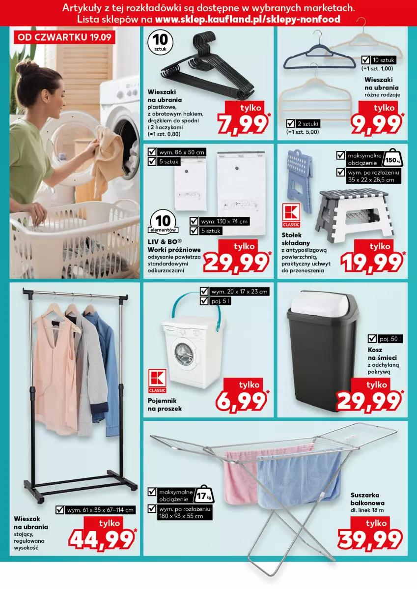 Gazetka promocyjna Kaufland - Kaufland - ważna 19.09 do 25.09.2024 - strona 6 - produkty: Fa, Haczyk, Kosz, Odkurzacz, Pojemnik, Sok, Suszarka, Ubrania, Wieszak