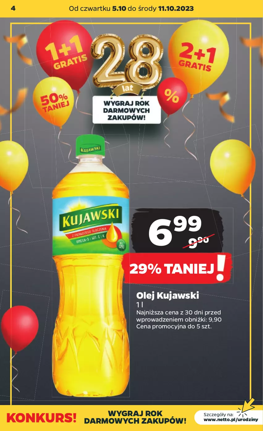 Gazetka promocyjna Netto - Artykuły spożywcze - ważna 05.10 do 11.10.2023 - strona 4 - produkty: Gra, Kujawski, Olej