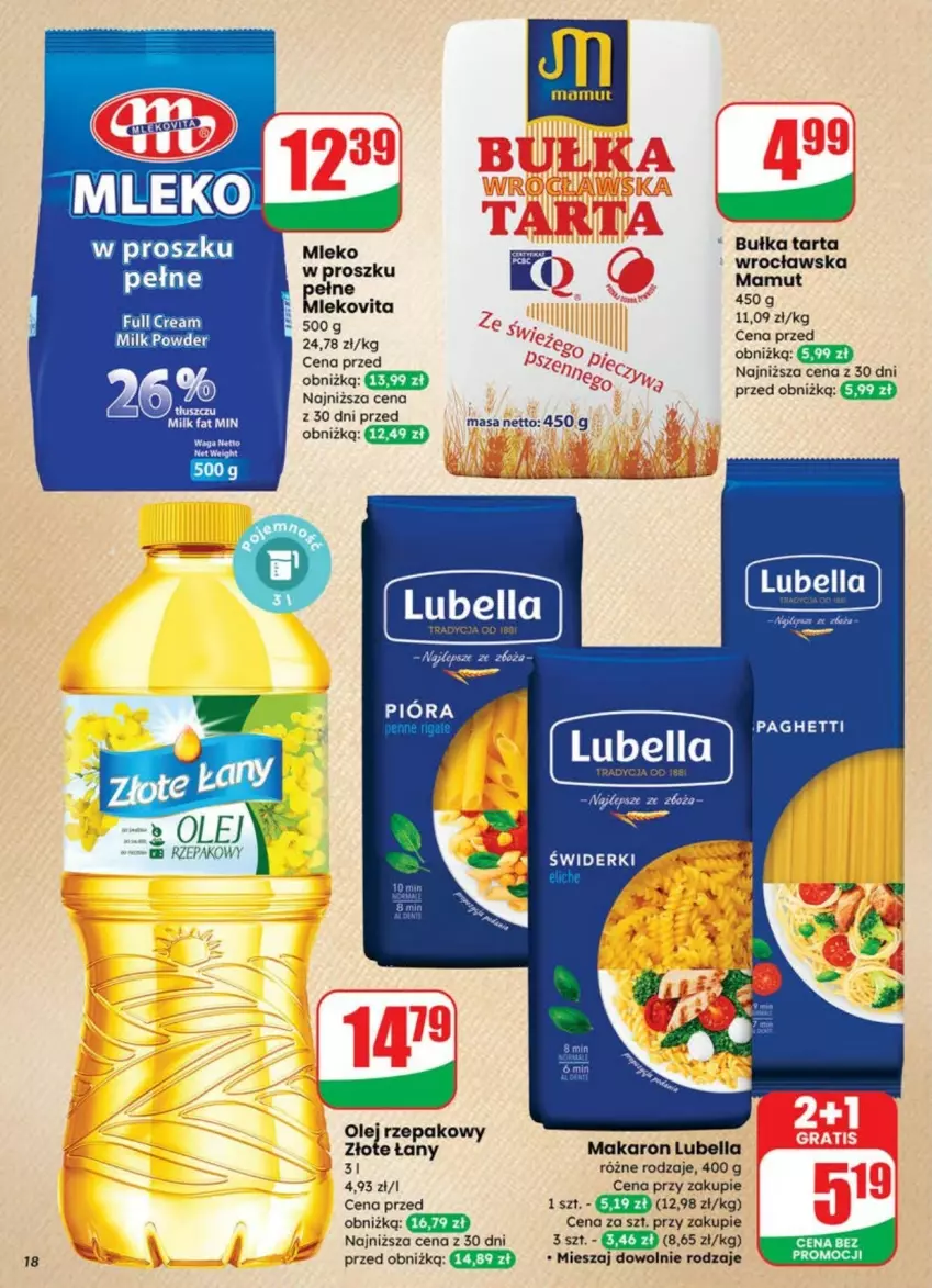 Gazetka promocyjna Dino - ważna 09.07 do 13.07.2025 - strona 10 - produkty: Bell, Bella, Bułka, Bułka tarta, Fa, Gra, Lubella, Makaron, Olej, Tarta
