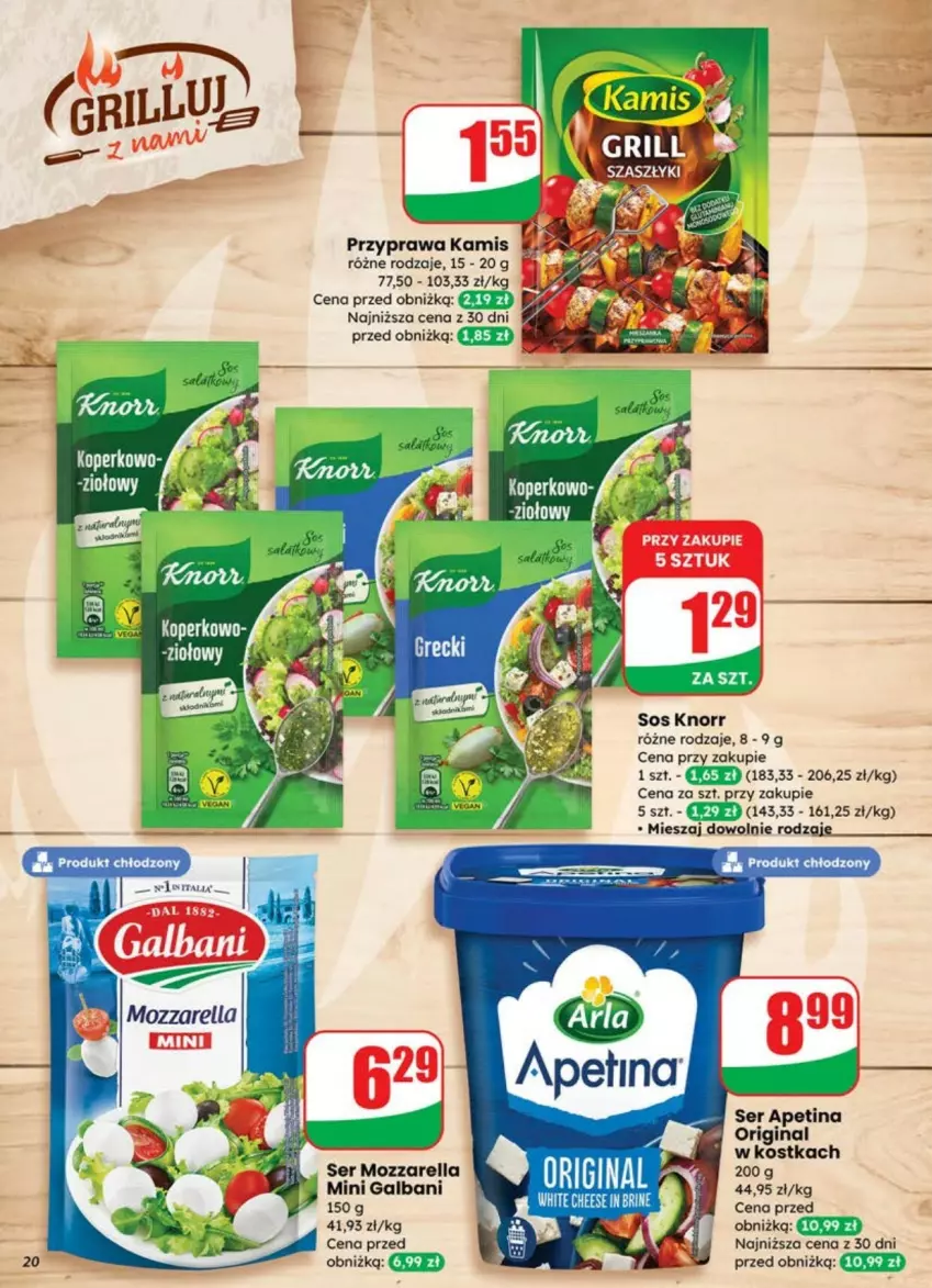 Gazetka promocyjna Dino - ważna 09.07 do 13.07.2025 - strona 13 - produkty: Galbani, Gin, Kamis, Knorr, Mozzarella, Ser, Sos