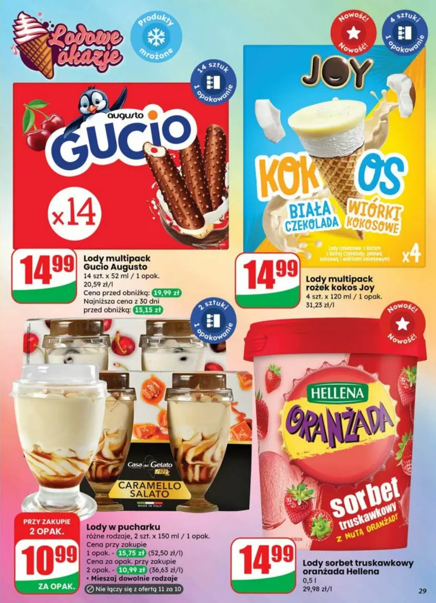 Gazetka promocyjna Dino - ważna 09.07 do 13.07.2025 - strona 22 - produkty: Hellena, Kokos, Lody, Oranżada