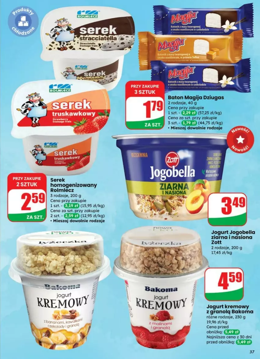 Gazetka promocyjna Dino - ważna 09.07 do 13.07.2025 - strona 31 - produkty: Bakoma, Baton, Bell, Bella, Gra, Jogobella, Jogurt, Magija, Miecz, Ser, Serek, Zott