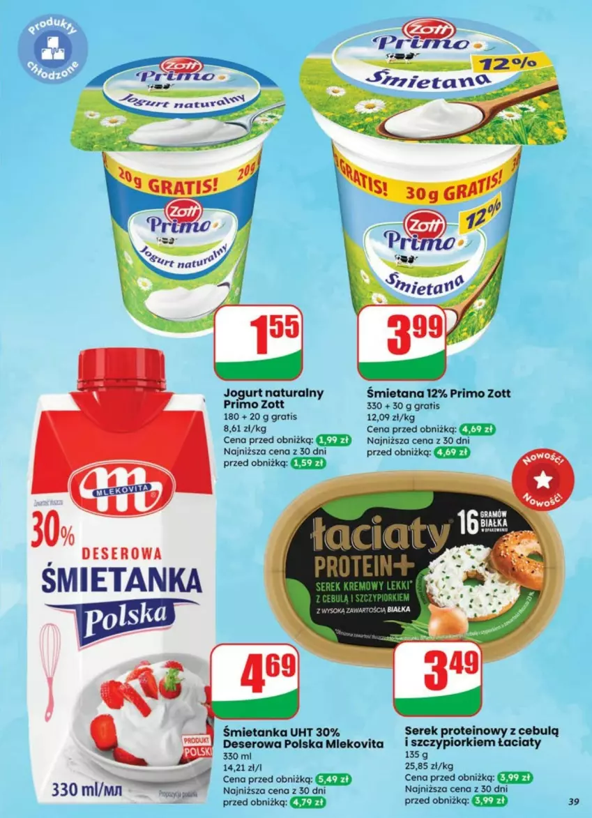 Gazetka promocyjna Dino - ważna 09.07 do 13.07.2025 - strona 33 - produkty: Deser, Gra, Jogurt, Jogurt naturalny, Mleko, Mlekovita, Ser, Serek, Sok, Zott, Zott Primo