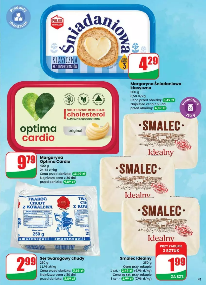 Gazetka promocyjna Dino - ważna 09.07 do 13.07.2025 - strona 36 - produkty: Danio, Gin, Margaryna, Optima, Optima Cardio, Ser, Smalec, Twaróg