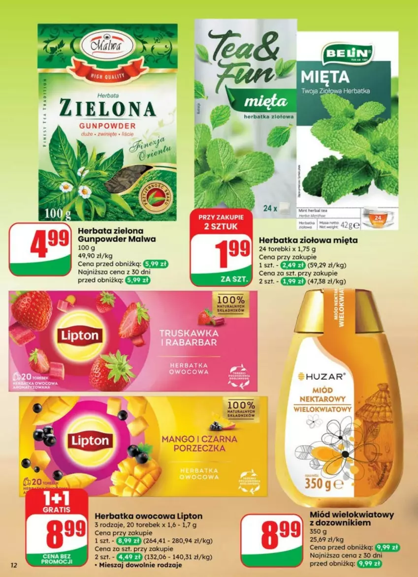 Gazetka promocyjna Dino - ważna 09.07 do 13.07.2025 - strona 4 - produkty: Dozownik, Herbata, Lipton, Mięta, Miód