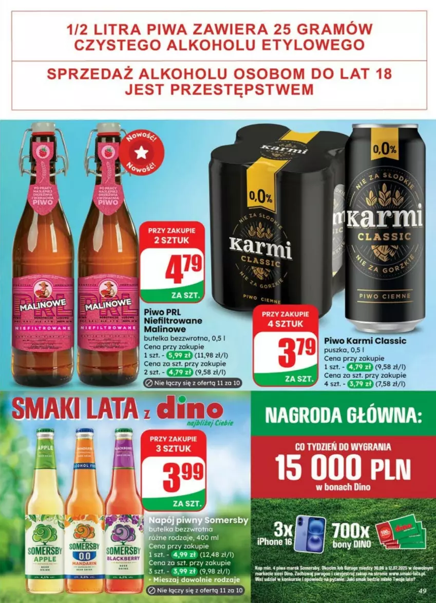 Gazetka promocyjna Dino - ważna 09.07 do 13.07.2025 - strona 44 - produkty: Kaki, Karmi, Koc, Lack, Okocim, Piwa, Piwo, Somersby