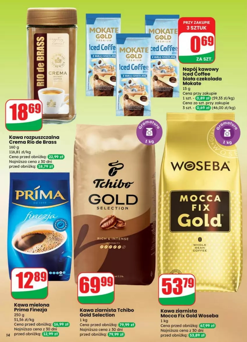 Gazetka promocyjna Dino - ważna 09.07 do 13.07.2025 - strona 6 - produkty: Czekolada, Kawa, Kawa mielona, Kawa rozpuszczalna, Kawa ziarnista, Mocca Fix Gold, Napój, Prima, Tchibo, Woseba