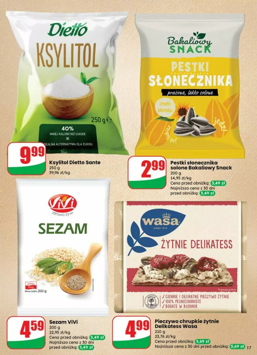 Gazetka promocyjna Dino - ważna 09.07 do 13.07.2025 - strona 9 - produkty: Chrupki, Ksylitol, Piec, Pieczywo, Pieczywo chrupkie, Sante, Sezam, Wasa