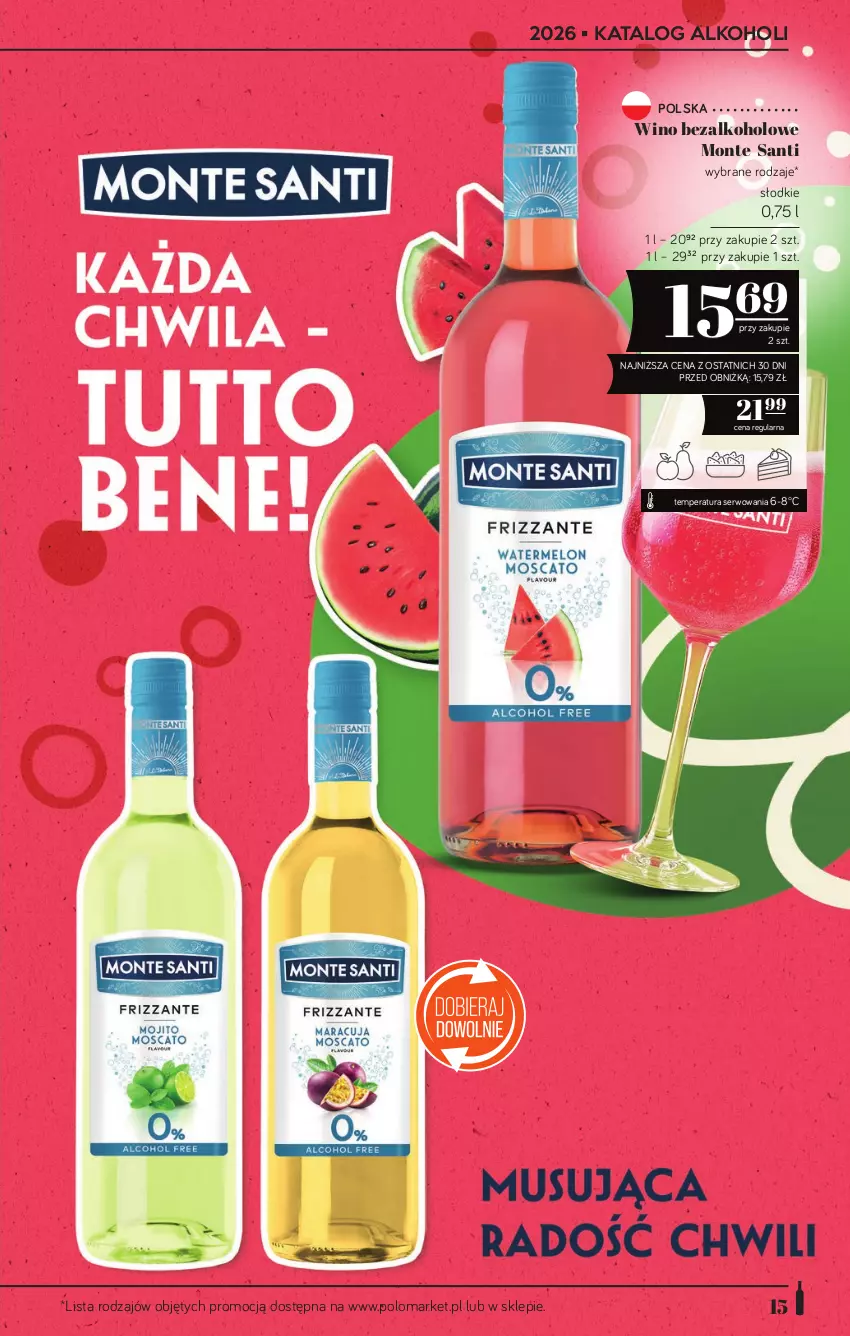 Gazetka promocyjna PoloMarket - Katalog alkoholi 19/2026 - ważna 08.10 do 21.10.2026 - strona 15 - produkty: Monte, Monte Santi, Ser, Wino, Wino bezalkoholowe