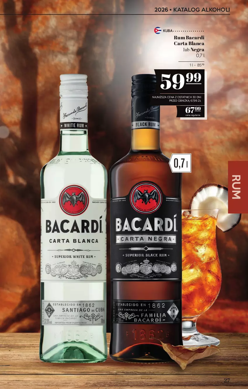 Gazetka promocyjna PoloMarket - Katalog alkoholi 19/2026 - ważna 08.10 do 21.10.2026 - strona 27 - produkty: Bacardi, Gra, Rum