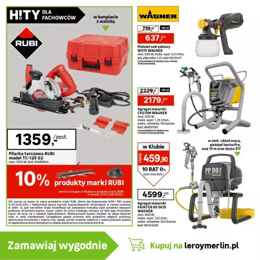 Gazetka promocyjna Leroy Merlin - ważna 12.03 do 13.04.2025 - strona 30 - produkty: Fa, Gra, Mars, Olej, Pilarka tarczowa, Pistolet, Rama, Tran