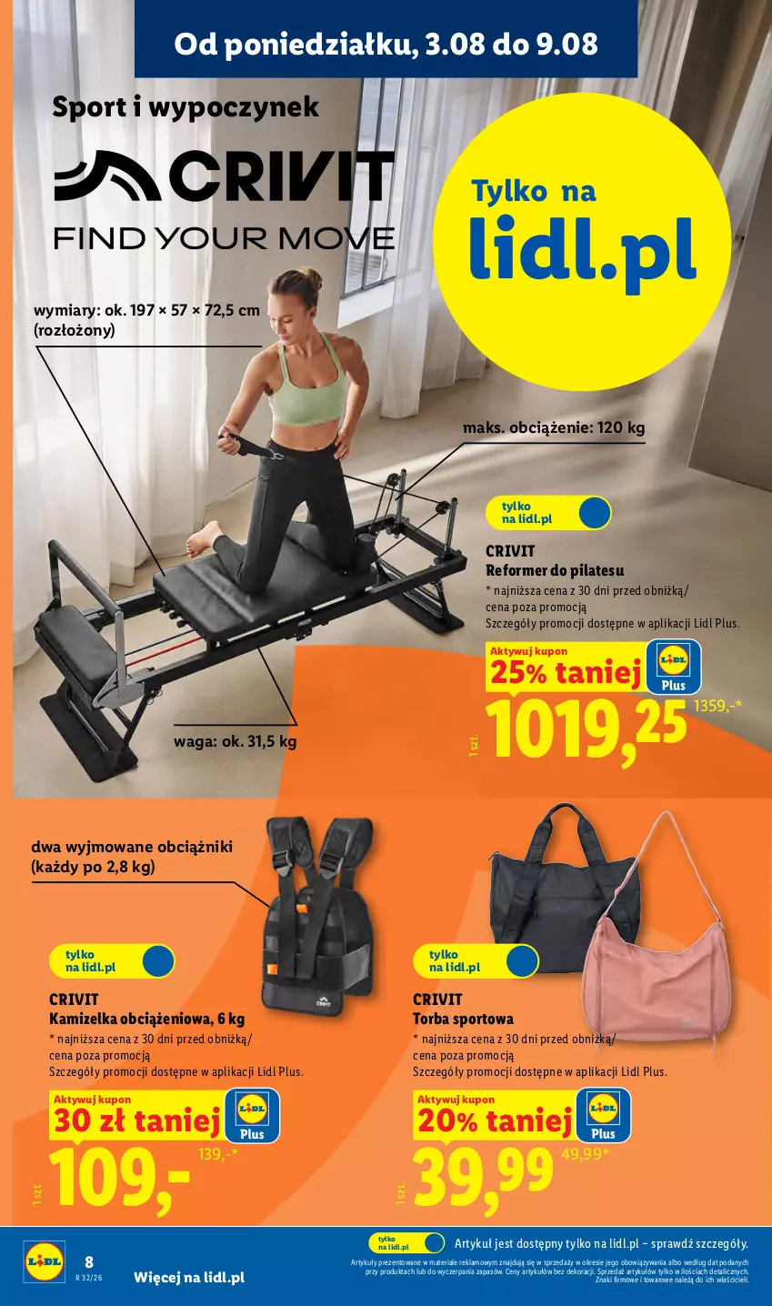 Gazetka promocyjna Lidl - Gazetka ważna od 03.08. do 08.08. - ważna 03.08 do 08.08.2026 - strona 10 - produkty: Kamizelka, Por, Sport, Torba, Waga