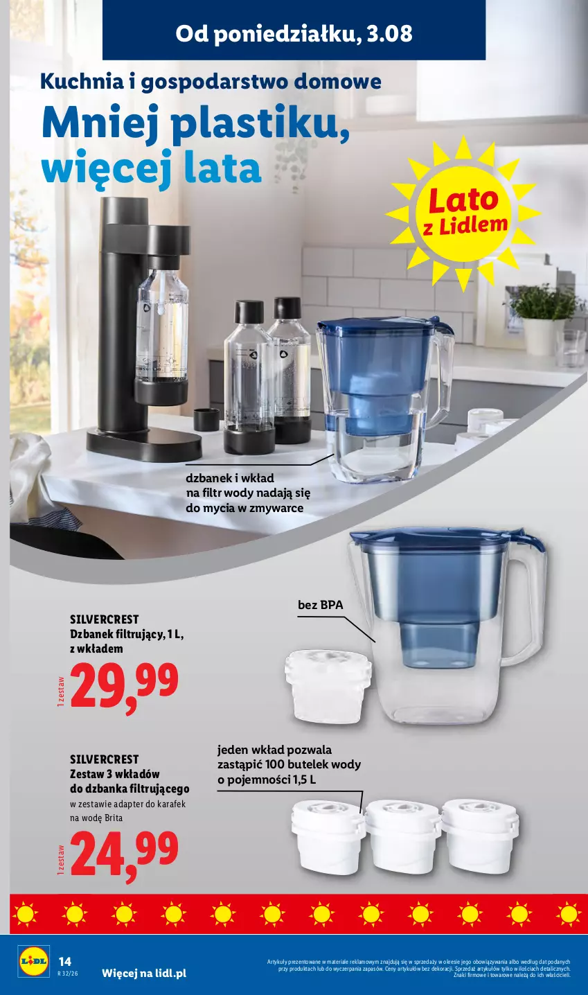 Gazetka promocyjna Lidl - Gazetka ważna od 03.08. do 08.08. - ważna 03.08 do 08.08.2026 - strona 16 - produkty: Brit, Brita, Dzbanek, Dzbanek filtrujący, Kuchnia, Silvercrest
