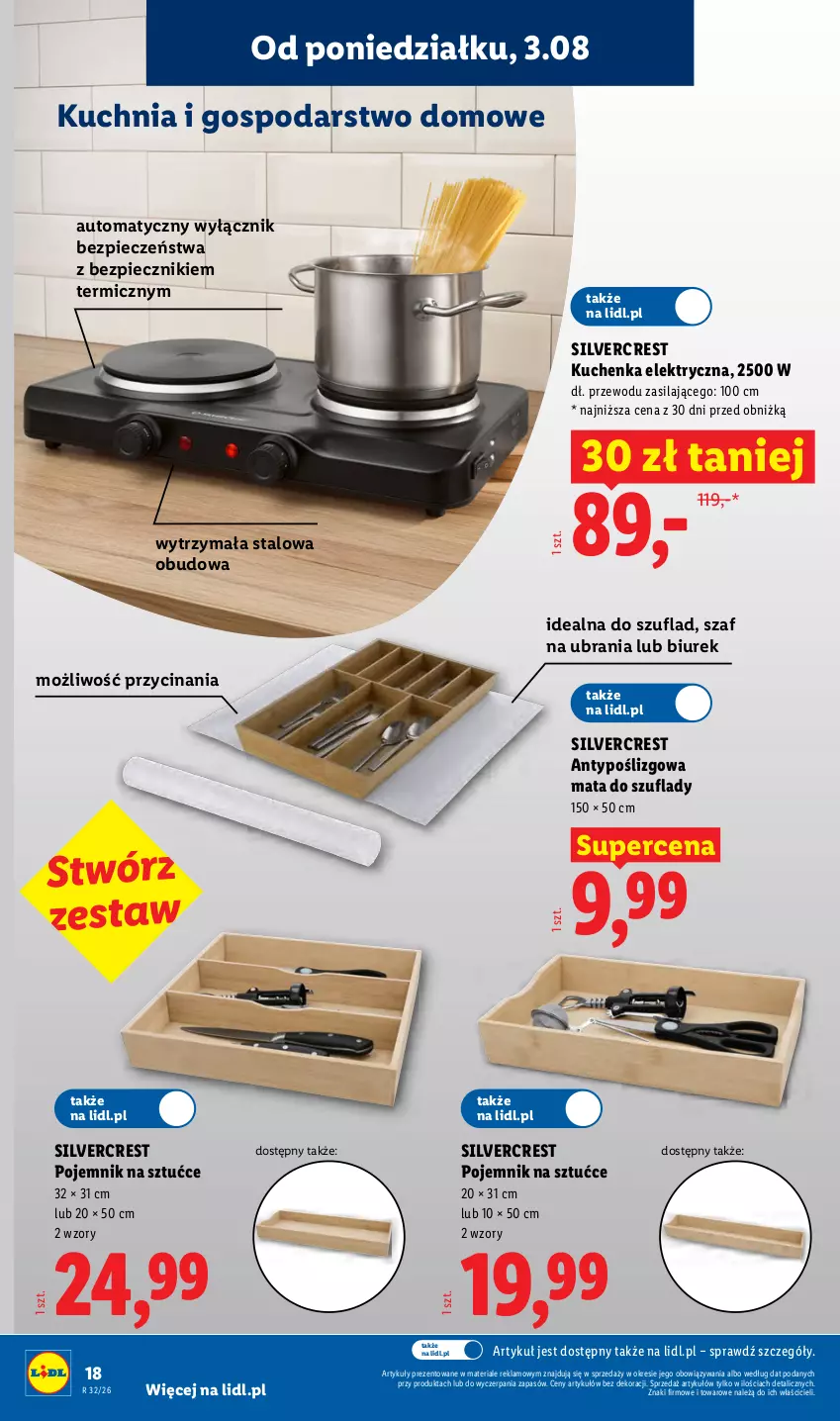 Gazetka promocyjna Lidl - Gazetka ważna od 03.08. do 08.08. - ważna 03.08 do 08.08.2026 - strona 20 - produkty: Kuchnia, Piec, Pojemnik, Pojemnik na sztućce, Silvercrest, Ubrania