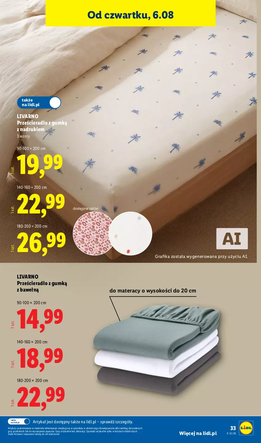 Gazetka promocyjna Lidl - Gazetka ważna od 03.08. do 08.08. - ważna 03.08 do 08.08.2026 - strona 39 - produkty: Gra, Grafika, Ivar, Materac, Prześcieradło, Sok, Tera