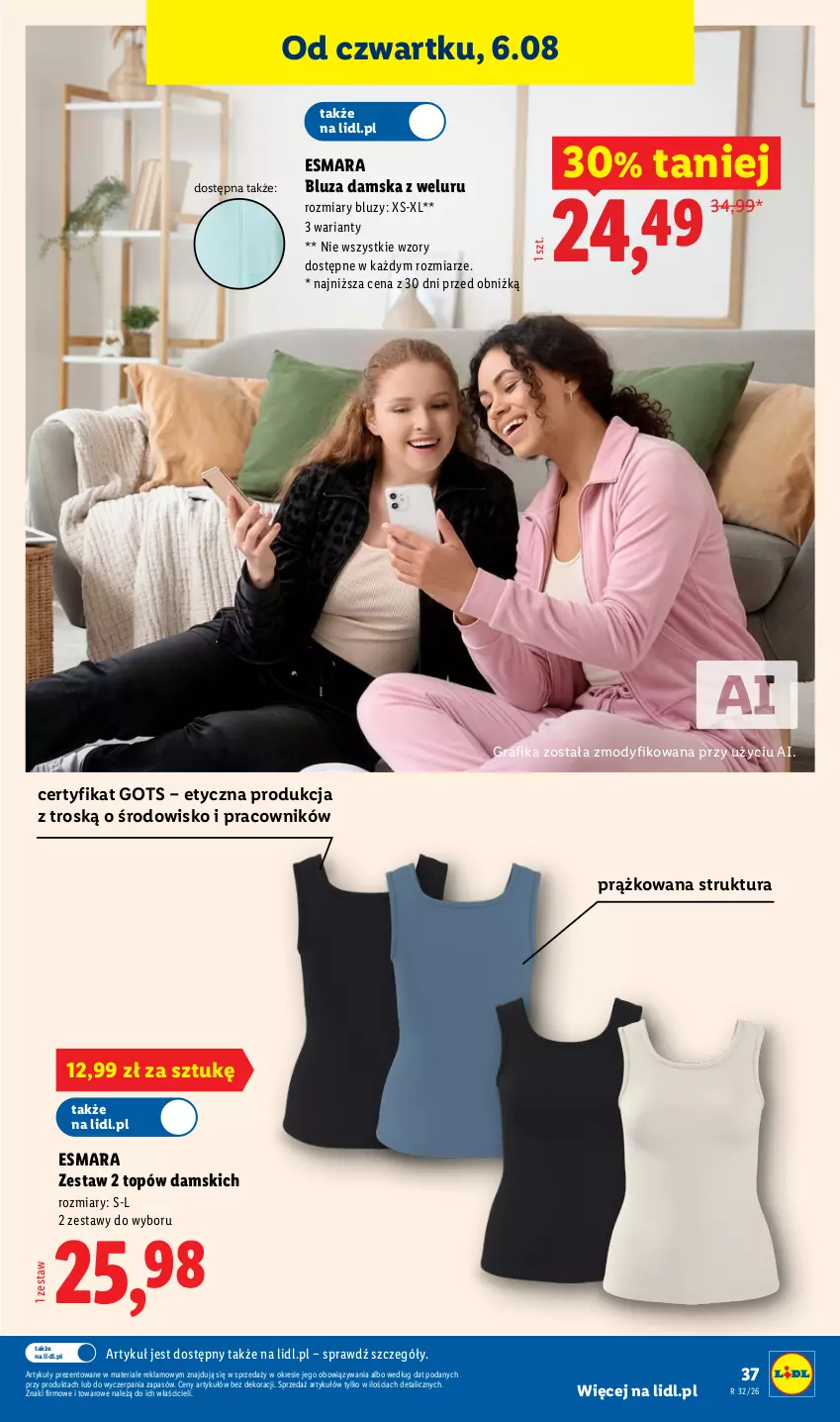 Gazetka promocyjna Lidl - Gazetka ważna od 03.08. do 08.08. - ważna 03.08 do 08.08.2026 - strona 43 - produkty: Bluza, Gra, Grafika, Top