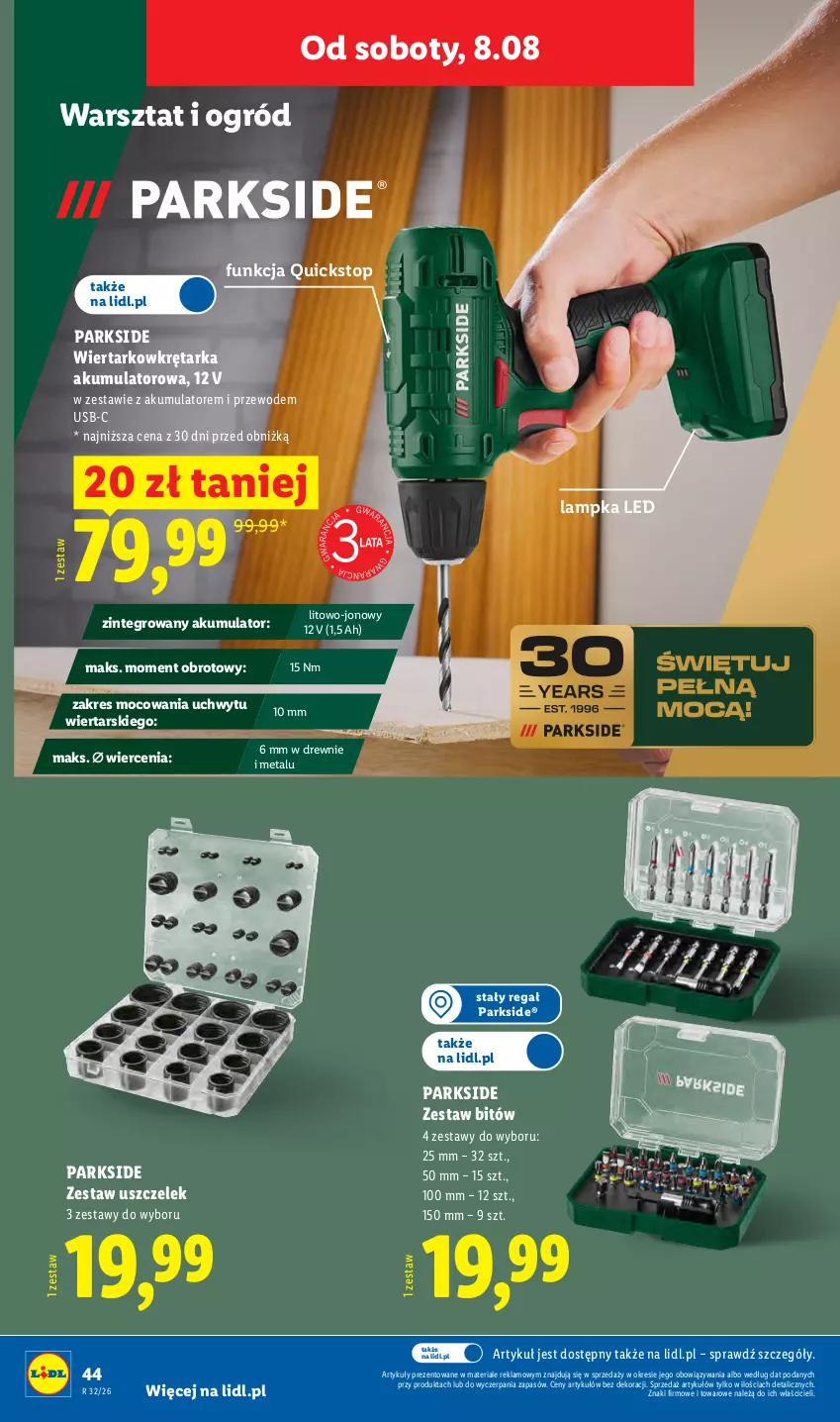 Gazetka promocyjna Lidl - Gazetka ważna od 03.08. do 08.08. - ważna 03.08 do 08.08.2026 - strona 50 - produkty: Akumulator, Ogród, Parkside, Regał, Tarka, Top, Wiertarkowkrętarka, Wkręt, Wkrętarka
