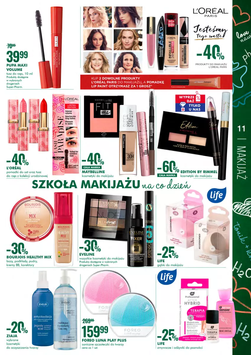 Gazetka promocyjna Super Pharm - Gazetka - ważna 02.09 do 15.09.2021 - strona 11 - produkty: Bell, Bourjois, Eveline, HP, Jagody, Makijaż, Maybelline, Oreo, Podkład, Produkty do makijażu, Tusz, Ziaja