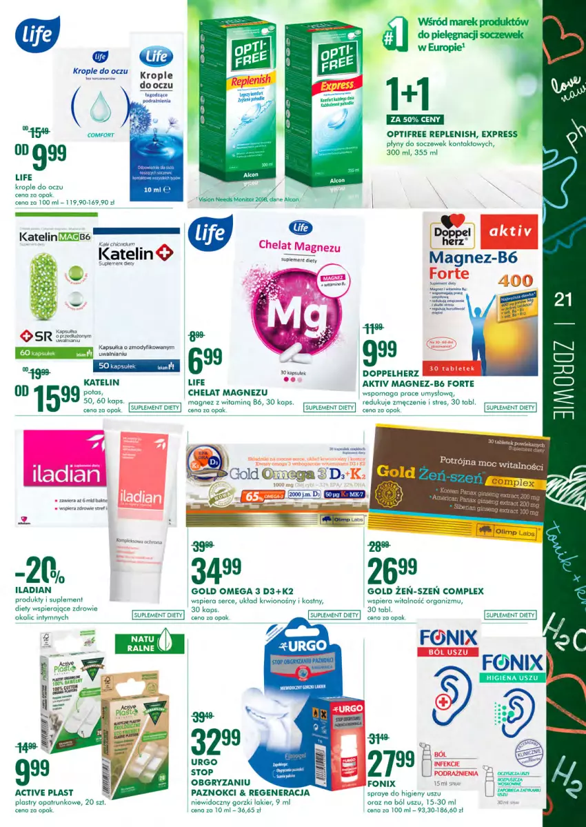 Gazetka promocyjna Super Pharm - Gazetka - ważna 02.09 do 15.09.2021 - strona 21 - produkty: Alcon, Gin, Gry, Iladian, K2, Katelin, Krople do oczu, Lakier, Magnez, Monitor, Plastry opatrunkowe, Ser, Suplement diety, Top, Urgo, Zdrowie