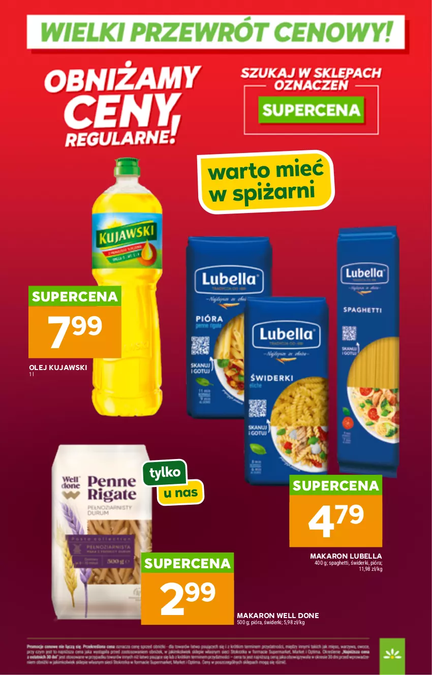 Gazetka promocyjna Stokrotka - Wielki przewrót cenowy! - ważna 14.05 do 31.08.2026 - strona 16 - produkty: Bell, Bella, Kujawski, Lubella, Makaron, Olej, Spaghetti