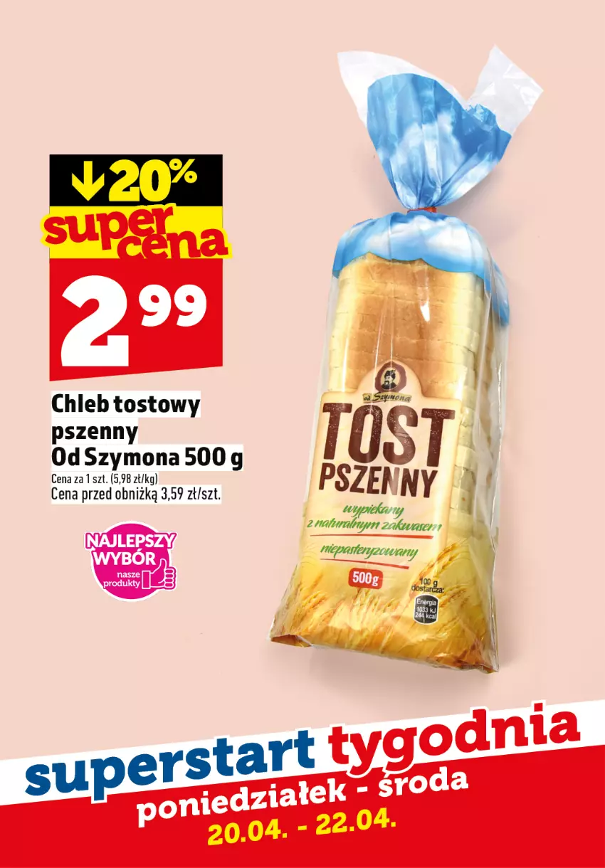 Gazetka promocyjna Topaz - Gazetka - ważna 20.04 do 22.04.2026 - strona 6 - produkty: Chleb, Chleb tostowy