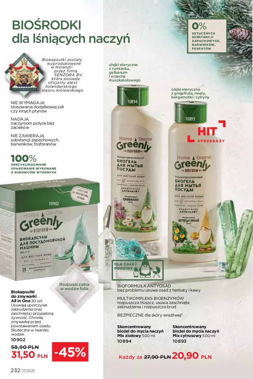 Gazetka promocyjna Faberlic - Gazetka - ważna 22.11 do 05.12.2021 - strona 232 - produkty: Biokap, Cytryny, Do mycia naczyń, Fa, Grejpfrut, Królewski, Mus, Okap, Olej, Piec, Por, Rum, Zmywarki