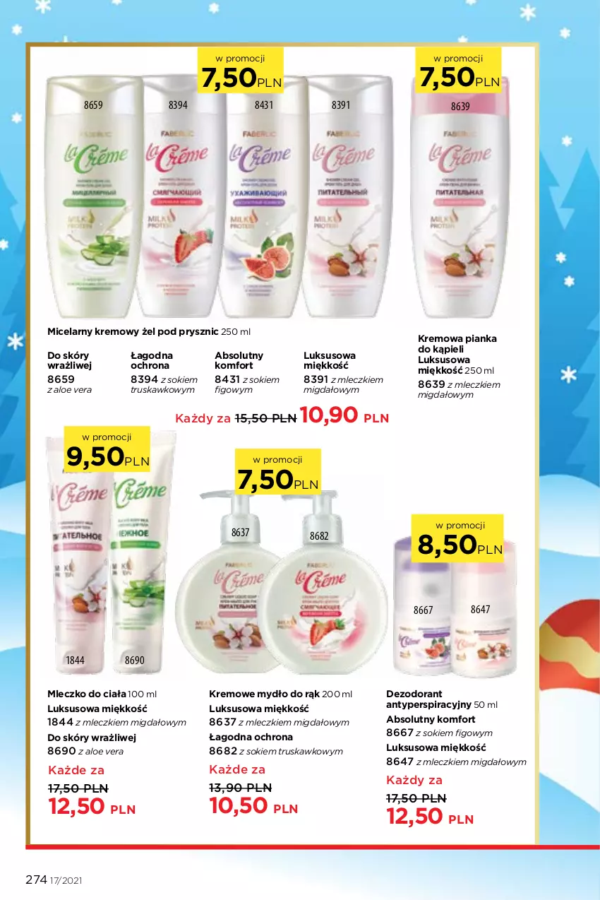 Gazetka promocyjna Faberlic - Gazetka - ważna 22.11 do 05.12.2021 - strona 274 - produkty: Absolut, Aloe vera, Dezodorant, Mleczko, Mleczko do ciała, Mydło, Sok