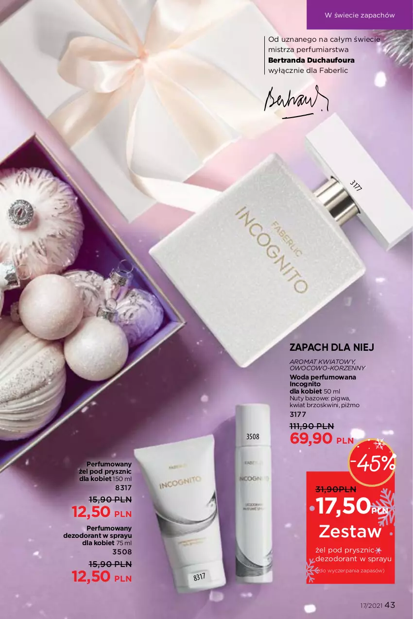 Gazetka promocyjna Faberlic - Gazetka - ważna 22.11 do 05.12.2021 - strona 43 - produkty: Dezodorant, Fa, Nuty, Perfum, Tran, Woda, Woda perfumowana