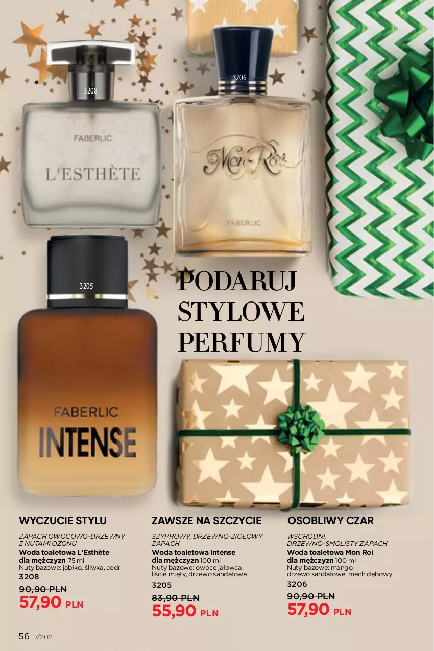 Gazetka promocyjna Faberlic - Gazetka - ważna 22.11 do 05.12.2021 - strona 56 - produkty: Mango, Nuty, Owoce, Perfum, Sandał, Woda, Woda toaletowa