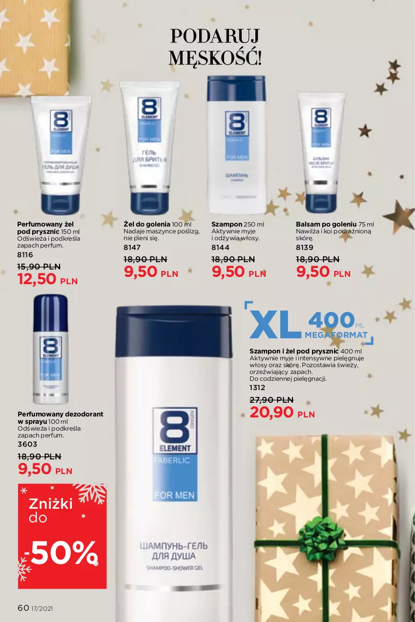 Gazetka promocyjna Faberlic - Gazetka - ważna 22.11 do 05.12.2021 - strona 60 - produkty: Balsam po goleniu, Dezodorant, Perfum, Szampon