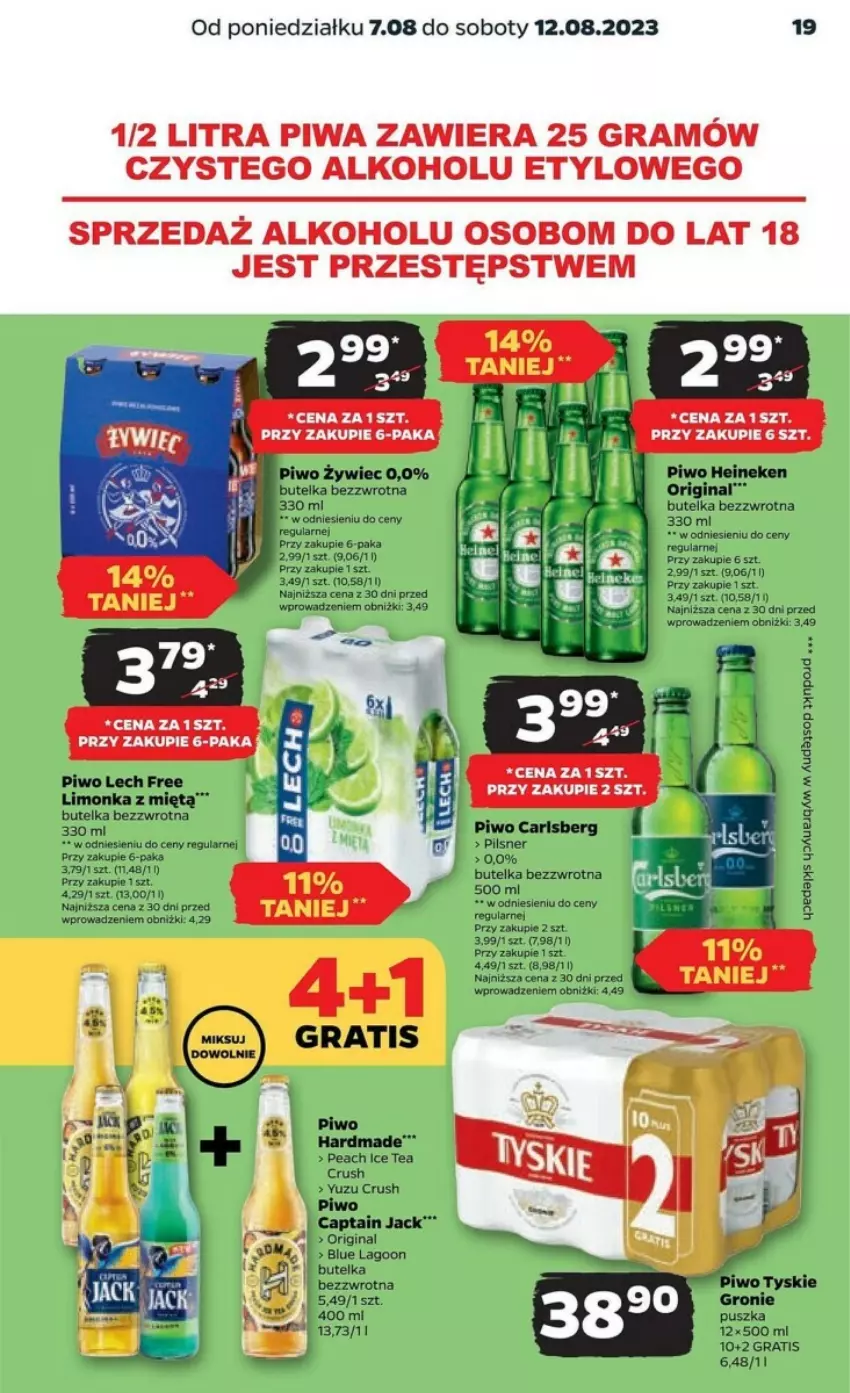 Gazetka promocyjna Netto - ważna 07.08 do 12.08.2023 - strona 11 - produkty: Captain Jack, Carlsberg, Gin, Gra, Heineken, Ice tea, Limonka, Piwa, Piwo, Tyskie