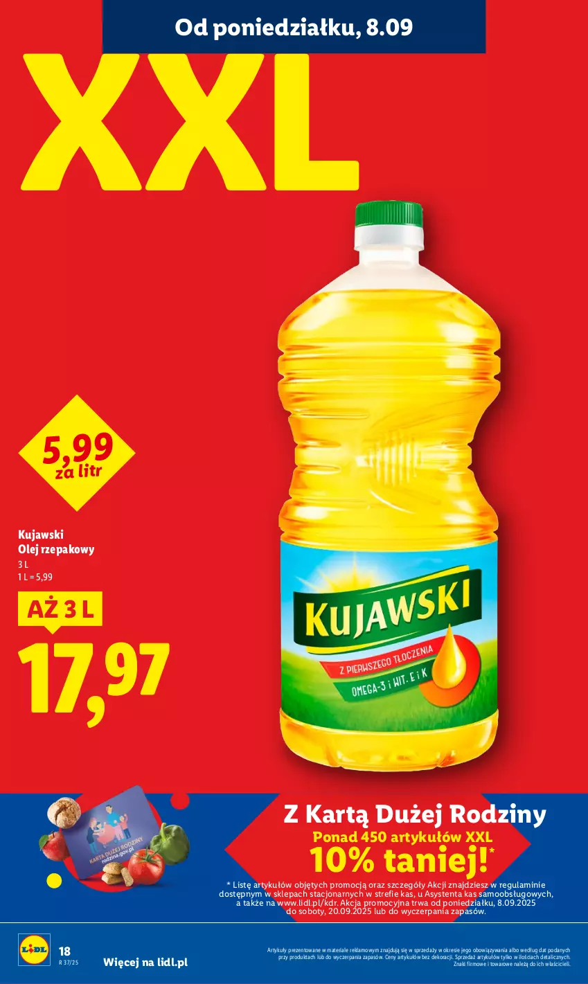 Gazetka promocyjna Lidl - GAZETKA - ważna 08.09 do 10.09.2025 - strona 20 - produkty: Kujawski, Olej, Olej rzepakowy