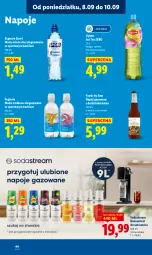 Gazetka promocyjna Lidl - GAZETKA - Gazetka - ważna od 10.09 do 10.09.2025 - strona 46 - produkty: Por, Ice tea, Napoje, LANA, Lipton, Sport, Napój gazowany, Woda mineralna, Woda, Herbata, Mango, Napój
