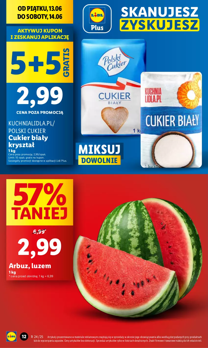 Gazetka promocyjna Lidl - GAZETKA - ważna 12.06 do 14.06.2025 - strona 12 - produkty: Arbuz, Cukier, Gra, Kuchnia