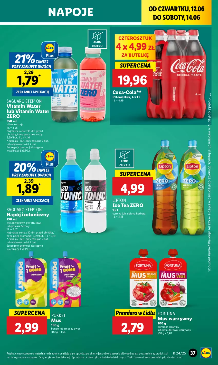 Gazetka promocyjna Lidl - GAZETKA - ważna 12.06 do 14.06.2025 - strona 39 - produkty: Coca-Cola, Fortuna, Grejpfrut, Herbata, Ice tea, Lipton