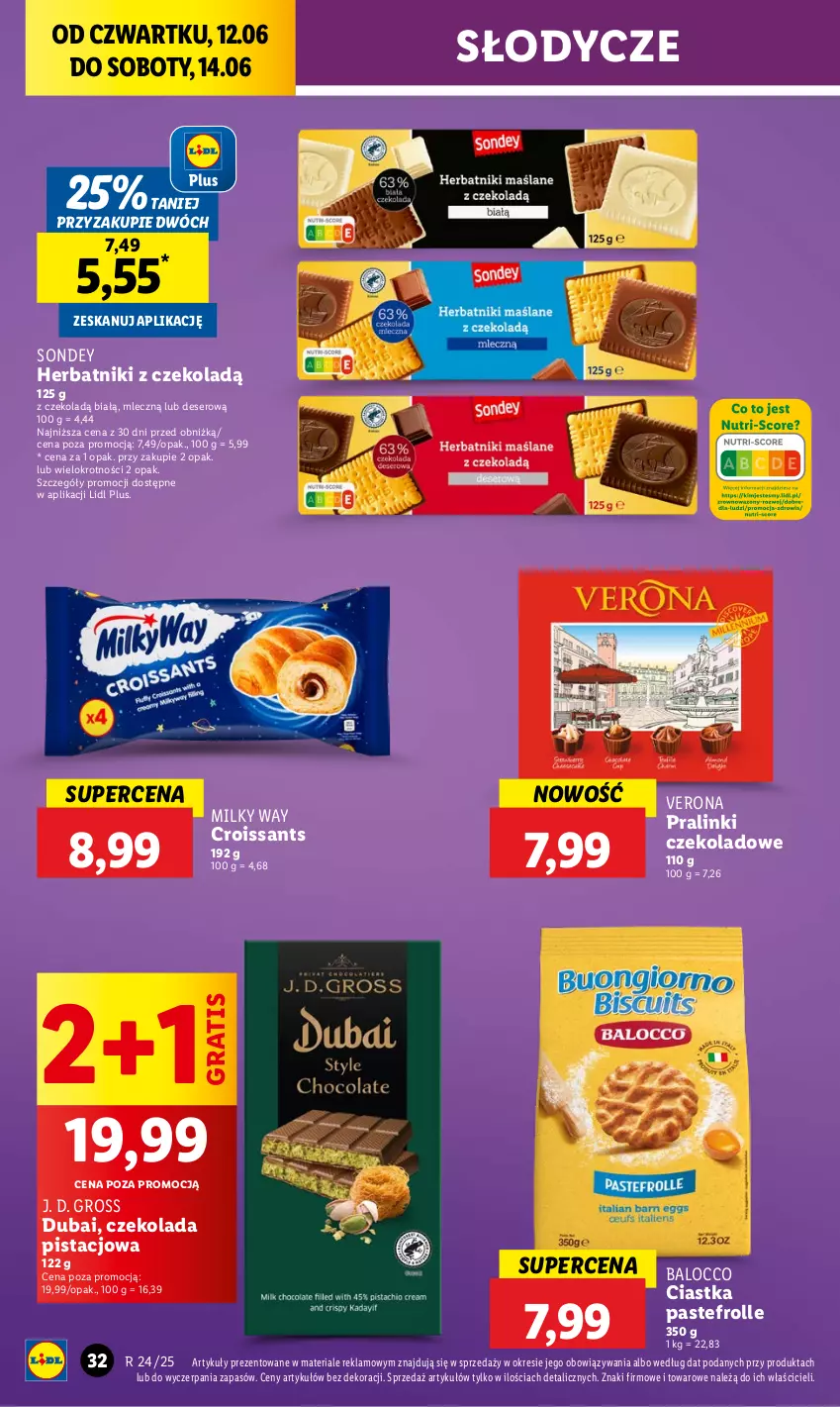 Gazetka promocyjna Lidl - GAZETKA - ważna 12.06 do 14.06.2025 - strona 42 - produkty: Ciastka, Croissant, Czekolada, Deser, Gra, Herbatniki, Milky Way, Ser