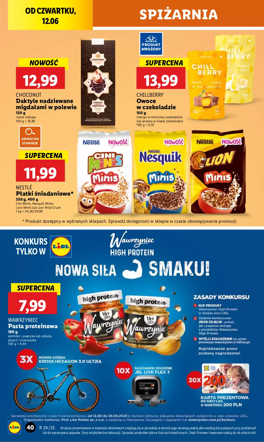 Gazetka promocyjna Lidl - GAZETKA - ważna 12.06 do 14.06.2025 - strona 48 - produkty: Ananas, Cebula, Cini Minis, Daktyle, Lion, Mango, Nesquik, Nestlé, Owoce, Papryka, Pieprz