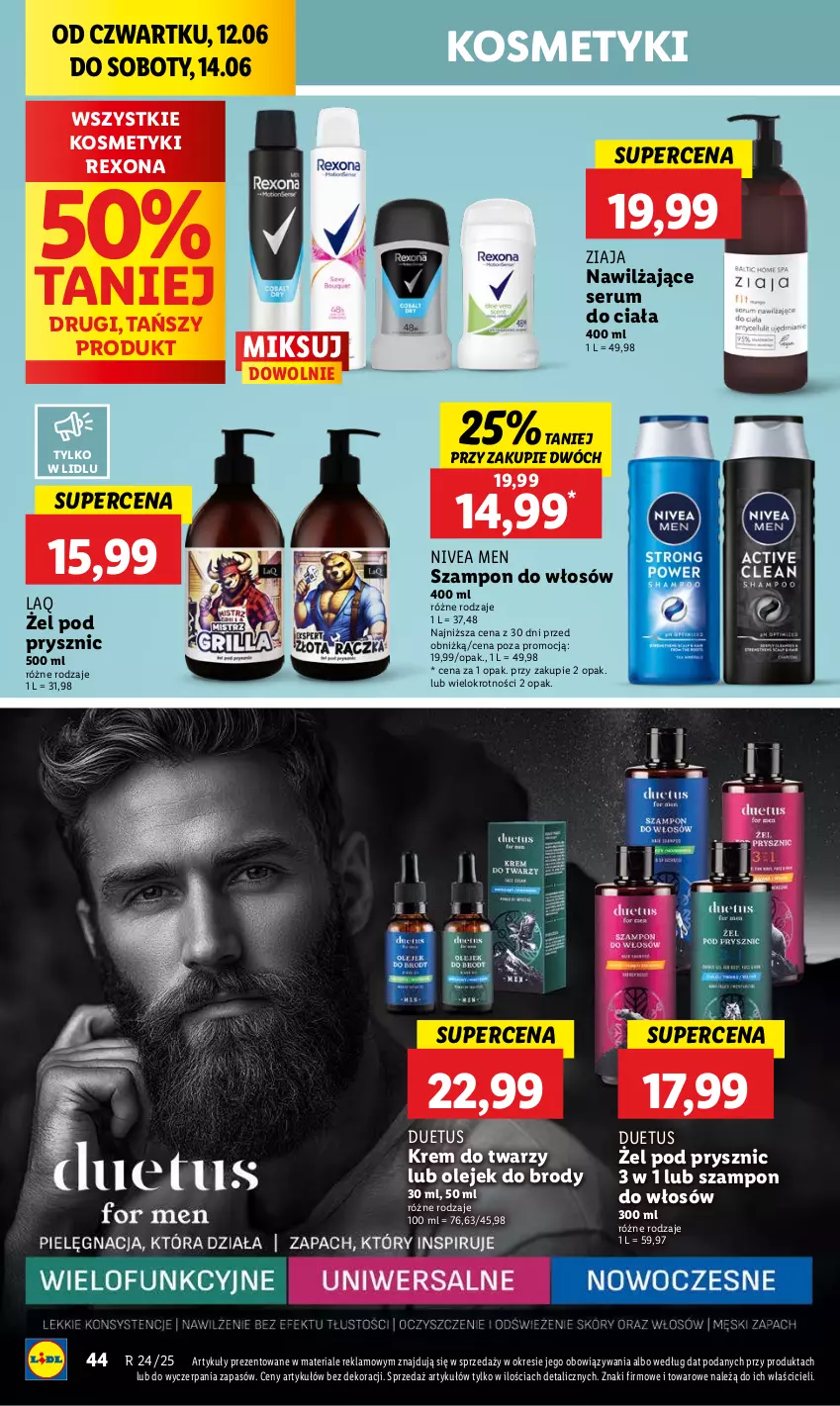 Gazetka promocyjna Lidl - GAZETKA - ważna 12.06 do 14.06.2025 - strona 54 - produkty: Krem do twarzy, Nivea, Nivea Men, Ser, Ziaja