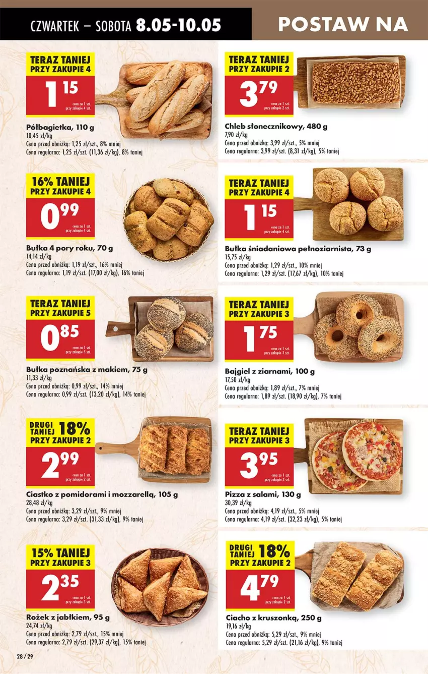 Gazetka promocyjna Biedronka - Od Czwartku - ważna 08.05 do 14.05.2025 - strona 34 - produkty: Bagietka, Bułka, Chleb, Danio, Fa, Pizza, Półbagietka, Por, Salami, Tera