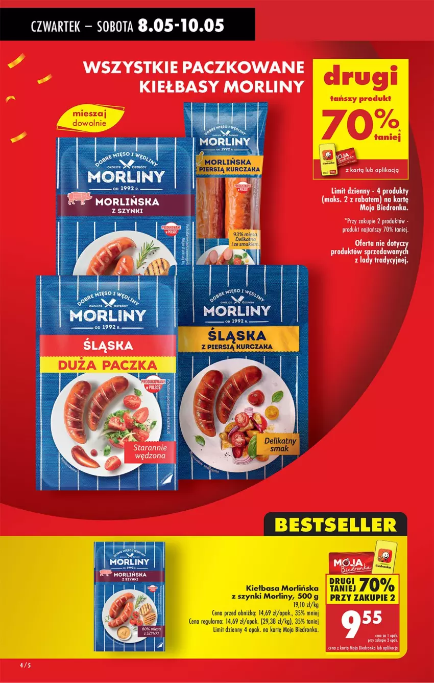 Gazetka promocyjna Biedronka - Od Czwartku - ważna 08.05 do 14.05.2025 - strona 4 - produkty: Kiełbasa, Morliny